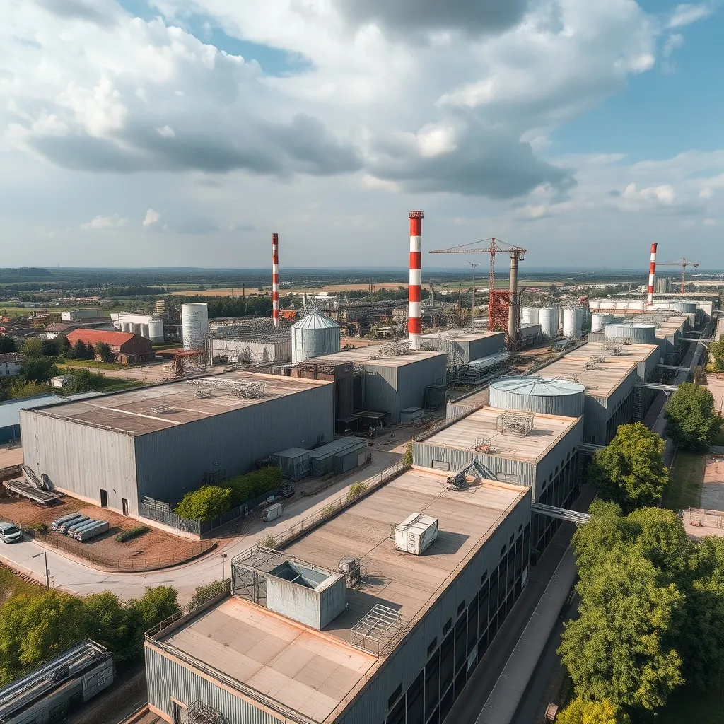Industrial landscape of Seraing with focus on clean environm
